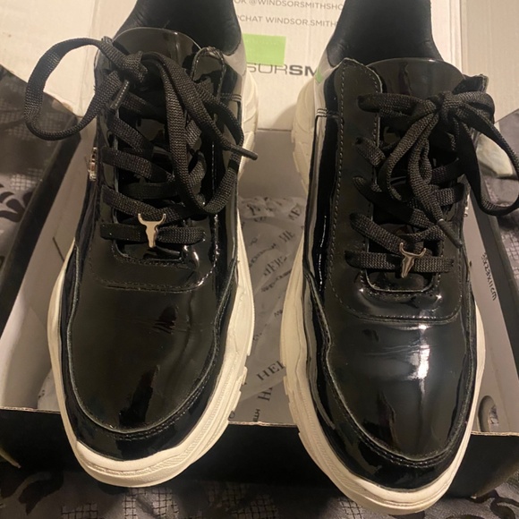 Womens Windsor Smith carte black patent - Picture 8 of 9